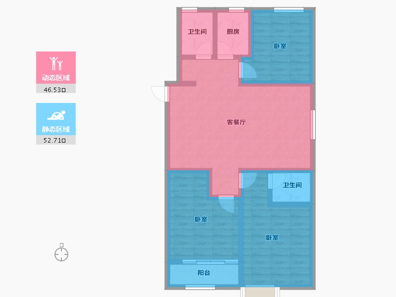 河北省-邢台市-滨河上智家园-88.00-户型库-动静分区