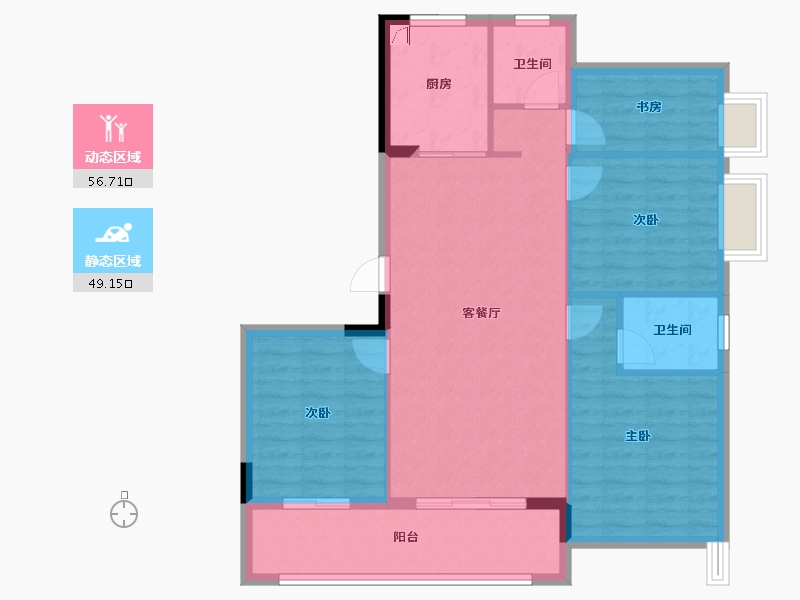 福建省-南平市-世茂阳光城·璀璨滨江-96.00-户型库-动静分区