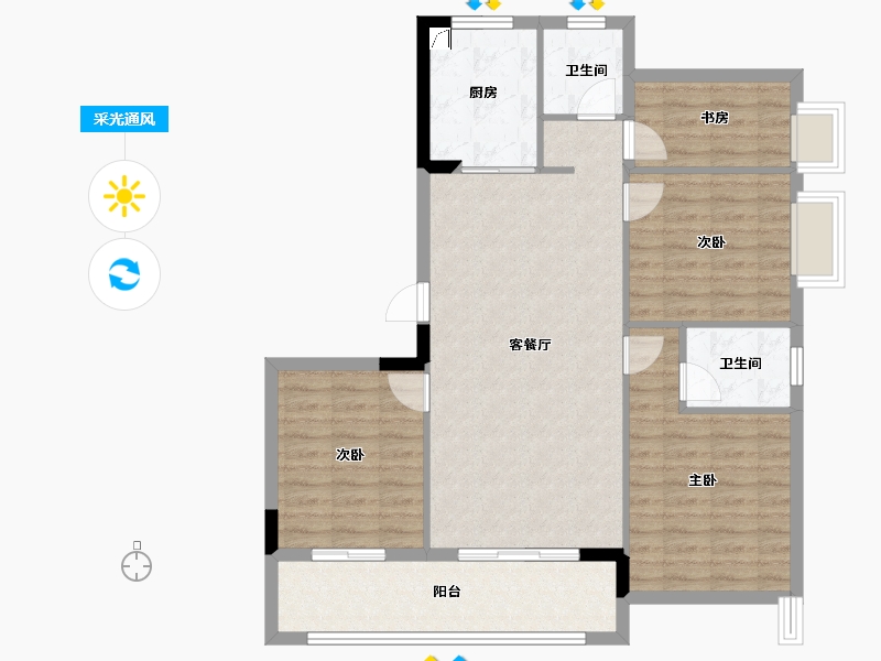 福建省-南平市-世茂阳光城·璀璨滨江-96.00-户型库-采光通风