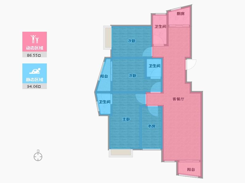 河南省-焦作市-孟州宏业鑫城-163.20-户型库-动静分区