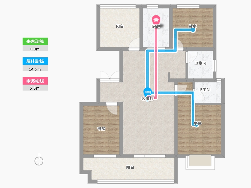 安徽省-阜阳市-红星美凯龙翰林华府​-92.80-户型库-动静线