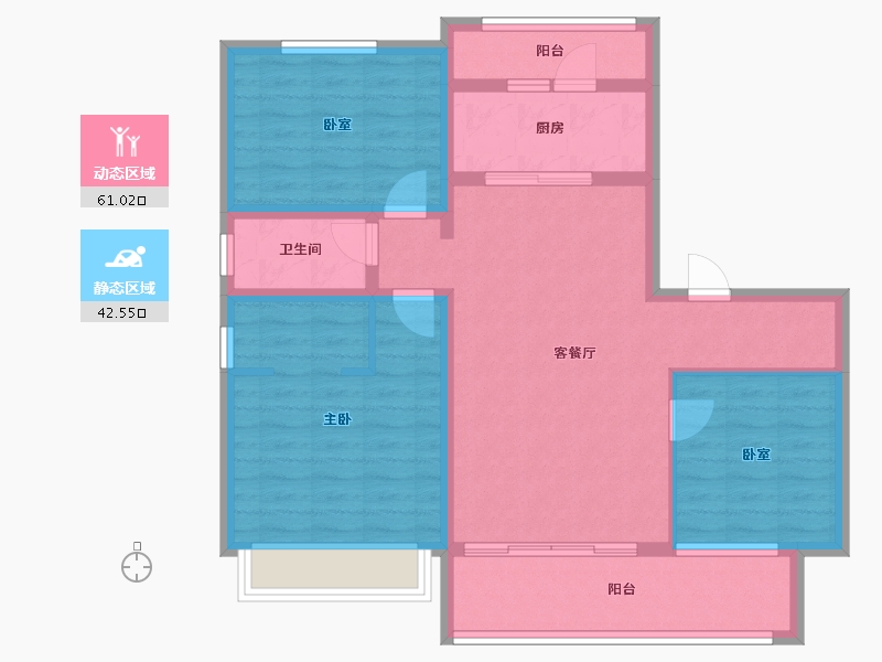 安徽省-阜阳市-碧桂园翡翠湾-92.00-户型库-动静分区