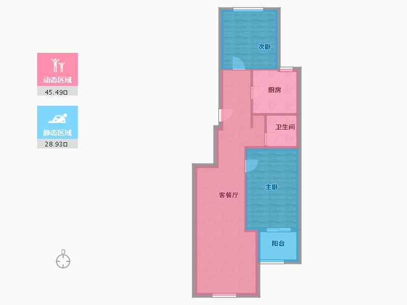 北京-北京市-梧桐湾-66.53-户型库-动静分区