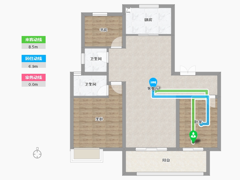 安徽省-六安市-众安玖珑府-89.82-户型库-动静线