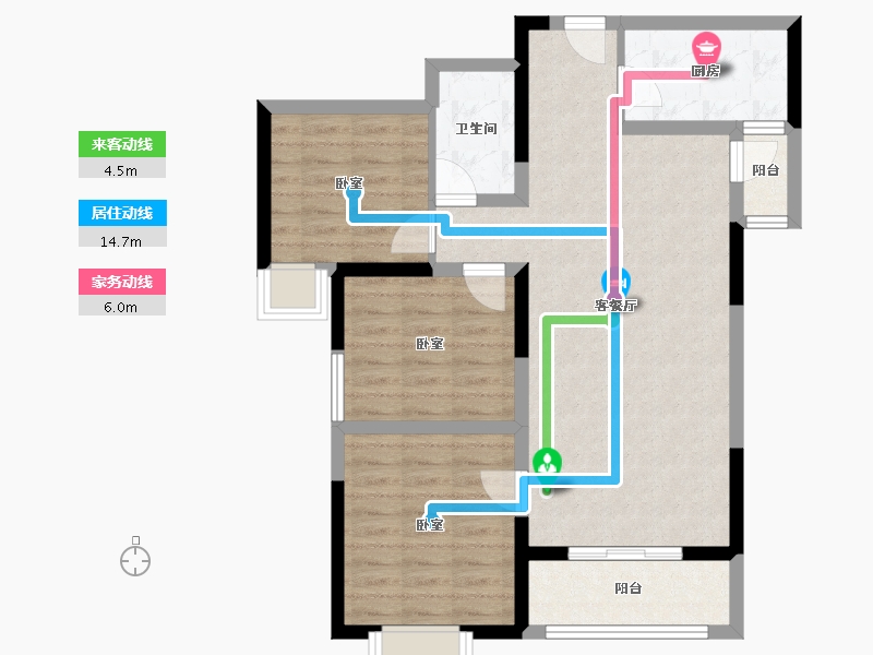 陕西省-渭南市-卓延·漫泉星城-82.13-户型库-动静线