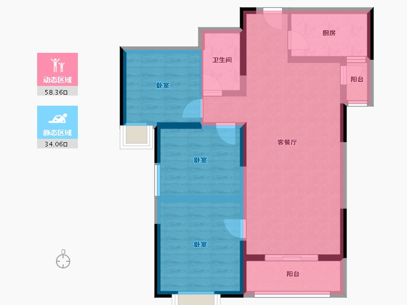 陕西省-渭南市-卓延·漫泉星城-82.13-户型库-动静分区