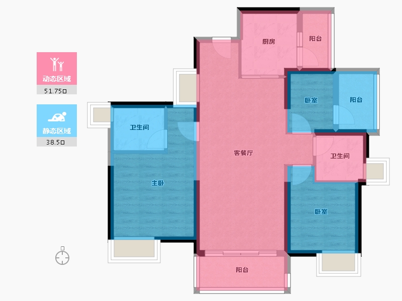 广东省-阳江市-绿地阳江城际空间站-79.96-户型库-动静分区