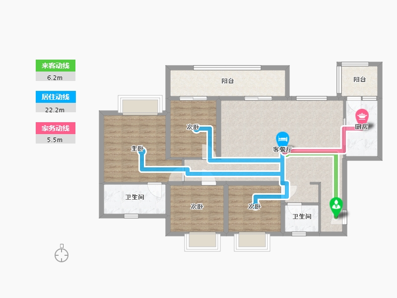 重庆-重庆市-北京城建龙樾生态城·樾书府-103.00-户型库-动静线