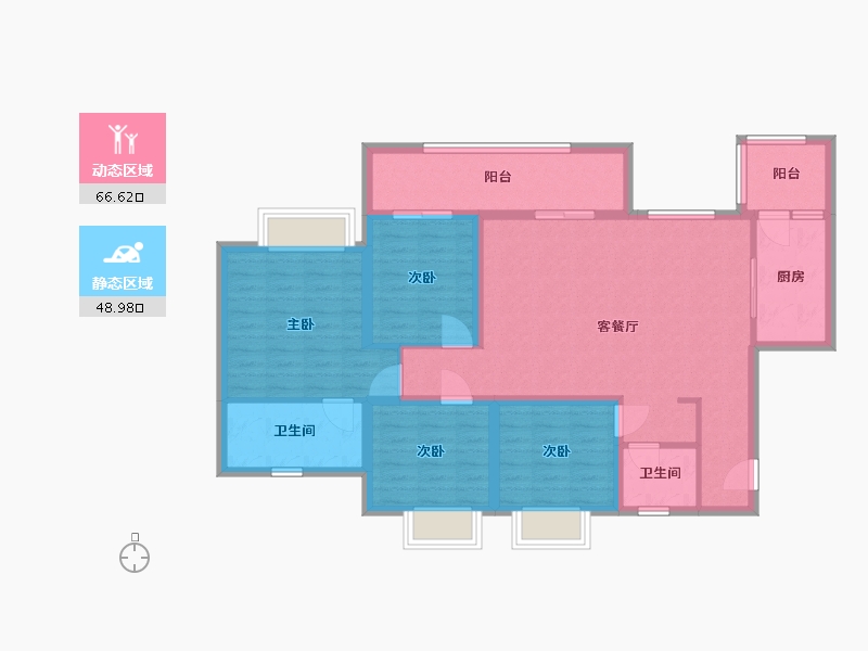 重庆-重庆市-北京城建龙樾生态城·樾书府-103.00-户型库-动静分区