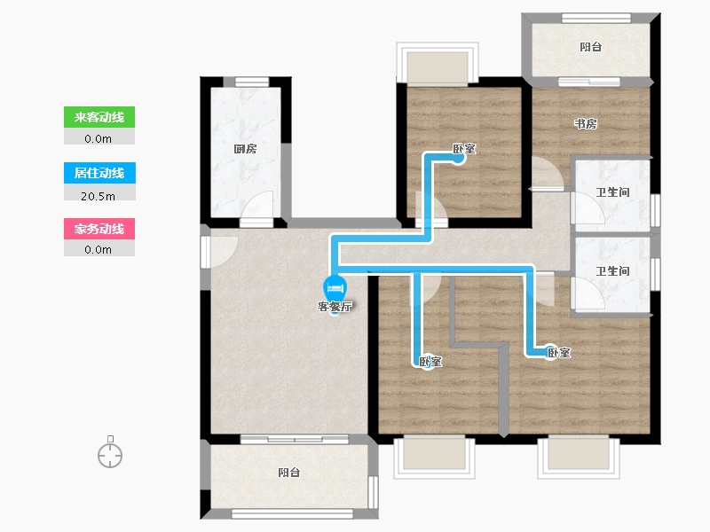 福建省-漳州市-经发湖畔首府-86.40-户型库-动静线