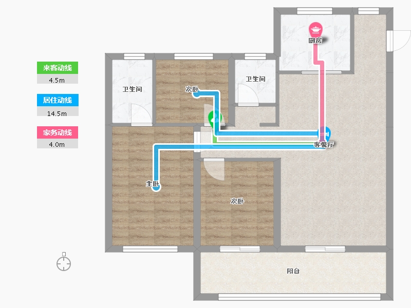 湖北省-孝感市-鼎观世界三期-红堡-103.00-户型库-动静线