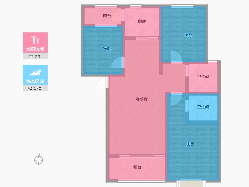 河北省-邢台市-瀚业紫御澜湾-84.00-户型库-动静分区