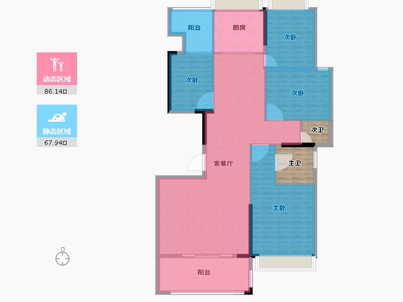 广东省-揭阳市-华美春天-150.24-户型库-动静分区