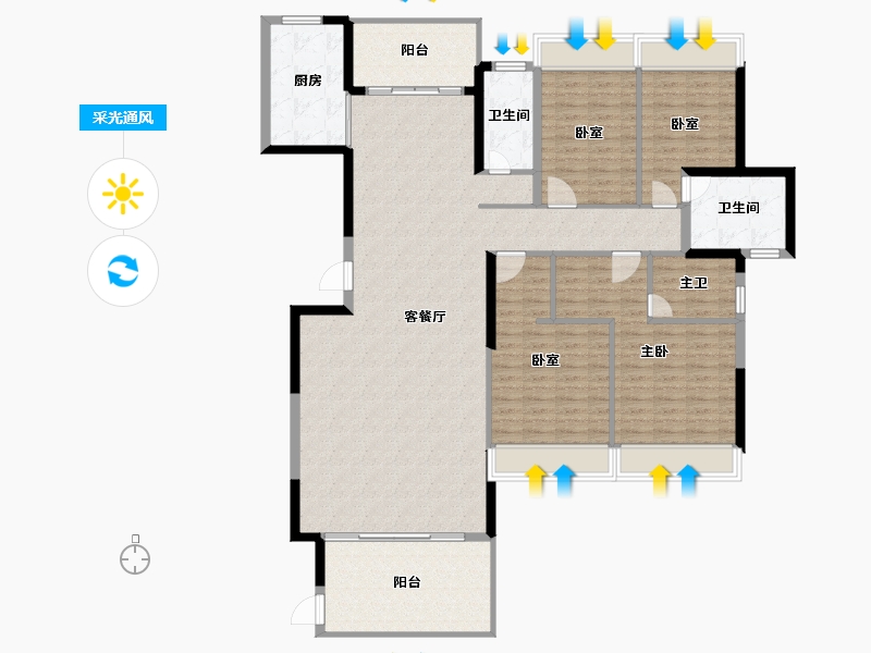 广东省-揭阳市-帝景城-169.95-户型库-采光通风