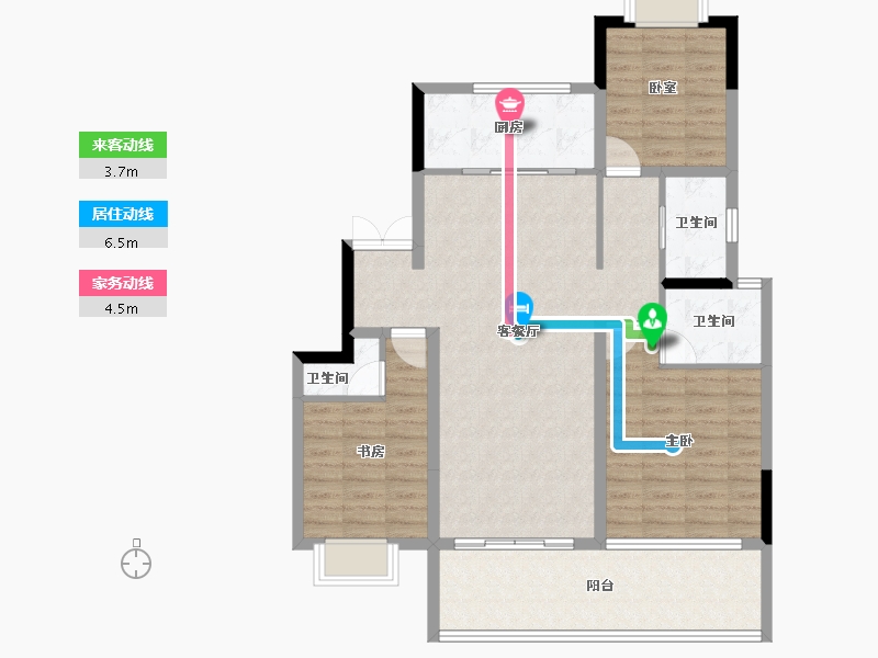 安徽省-阜阳市-置地双清湾​-102.40-户型库-动静线