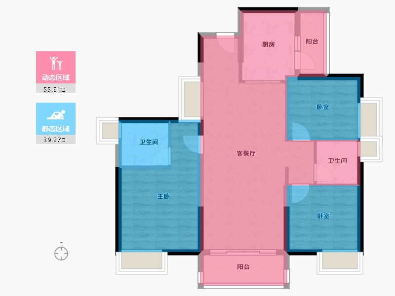 广东省-阳江市-绿地阳江城际空间站-84.76-户型库-动静分区