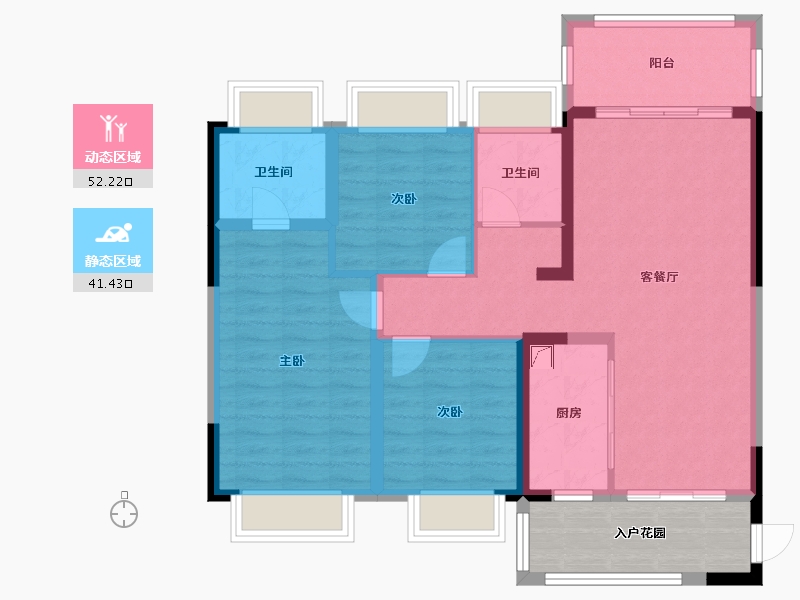 四川省-绵阳市-江城公馆-100.00-户型库-动静分区