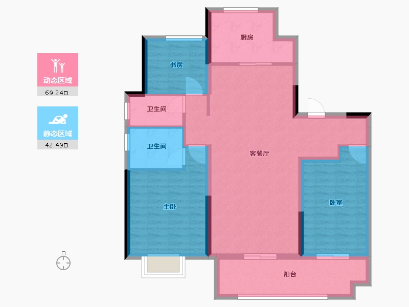 江苏省-苏州市-珑樾花园-100.58-户型库-动静分区