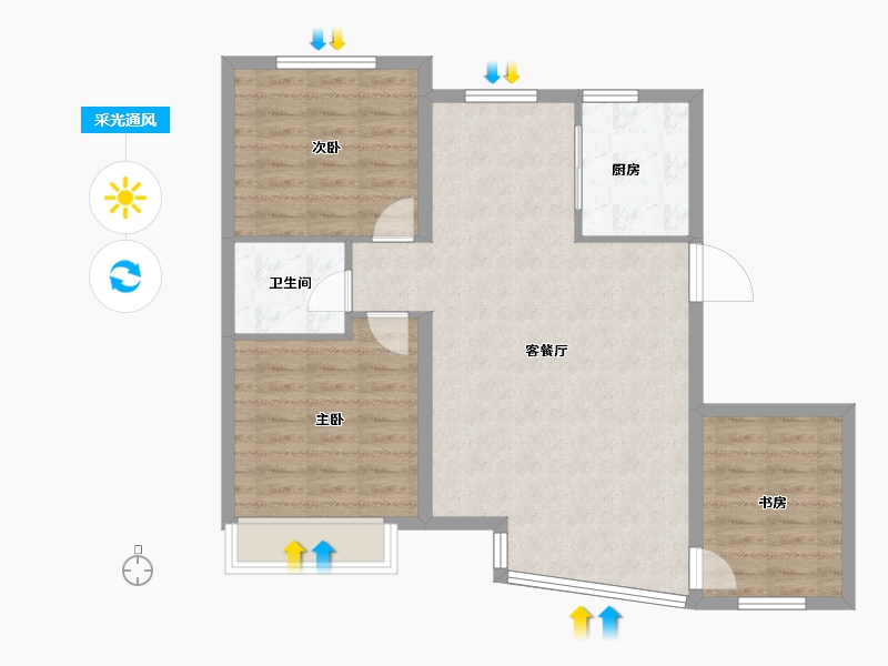 辽宁省-盘锦市-林海景天·林溪苑-82.09-户型库-采光通风