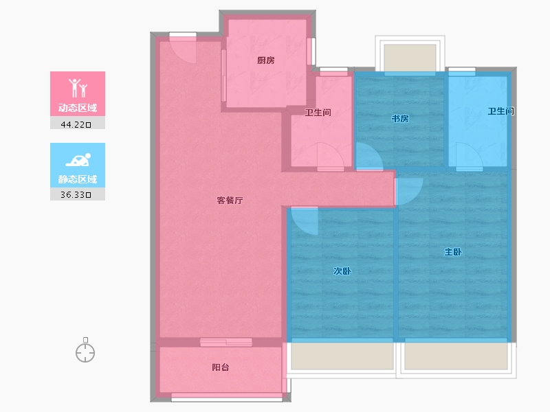 上海-上海市-建发·云锦湾-72.00-户型库-动静分区