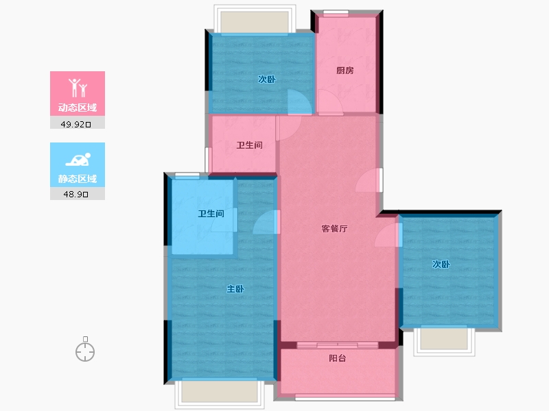 江苏省-南京市-卓越云曜府-89.00-户型库-动静分区