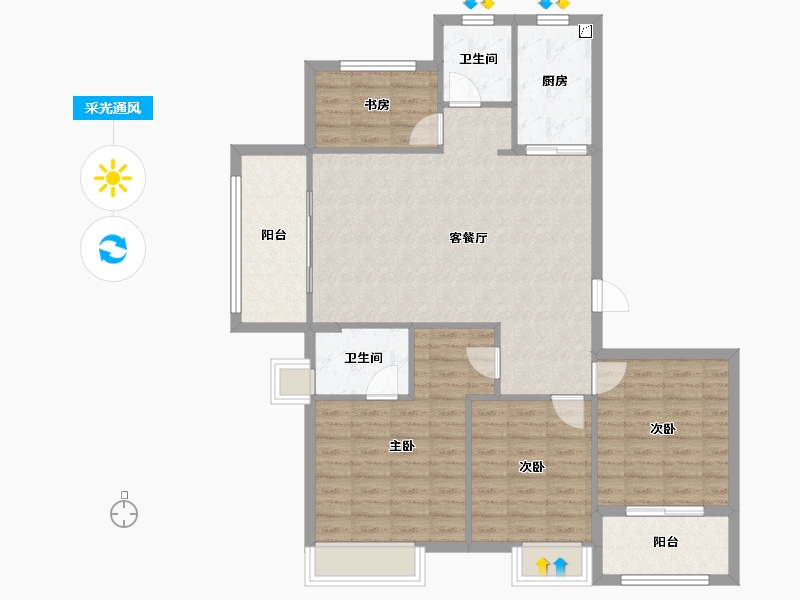 福建省-南平市-世茂阳光城·璀璨滨江-103.99-户型库-采光通风