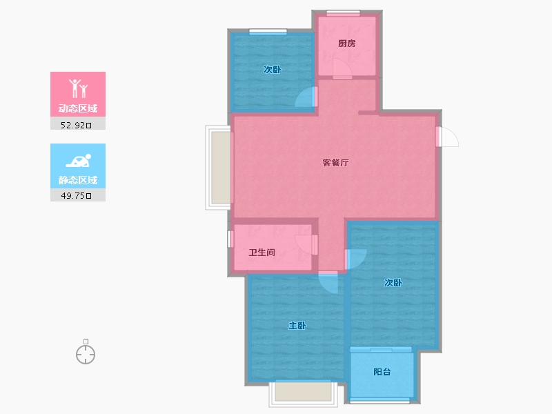 山东省-青岛市-海信观澜住宅-92.00-户型库-动静分区