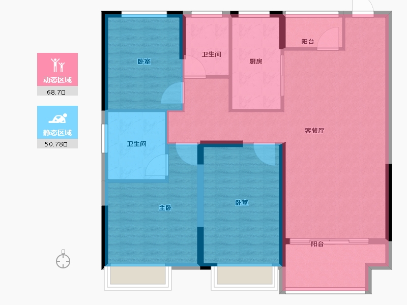 河南省-许昌市-禹州建业春天里-108.00-户型库-动静分区