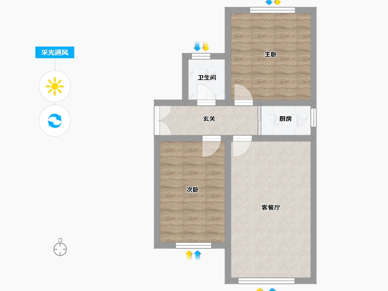 河南省-洛阳市-城筑伊河源-55.16-户型库-采光通风