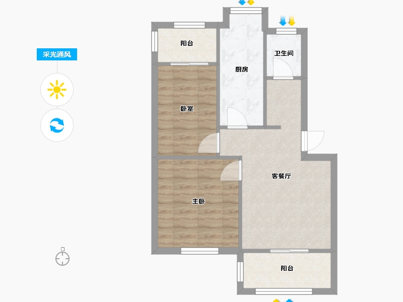 四川省-成都市-六菱-58.00-户型库-采光通风