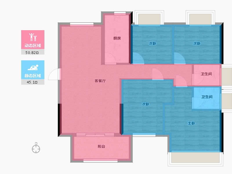 福建省-三明市-璞玥澜山-86.00-户型库-动静分区