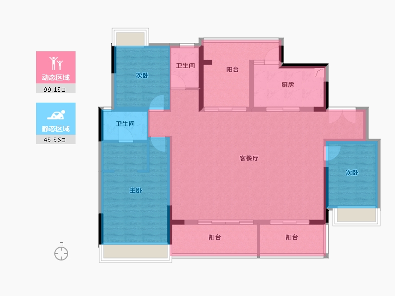 广东省-佛山市-保利中央公园-131.12-户型库-动静分区