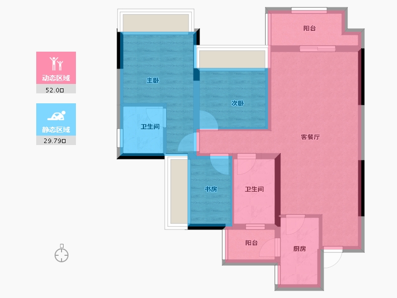 四川省-遂宁市-绿地·遂宁1958文创产业项目-71.75-户型库-动静分区