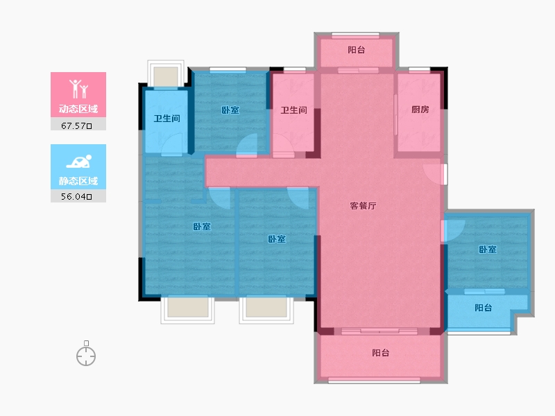 福建省-漳州市-九曲澜山-110.39-户型库-动静分区