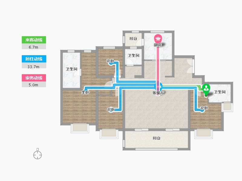 江苏省-苏州市-恒顺·锦润华庭-144.32-户型库-动静线