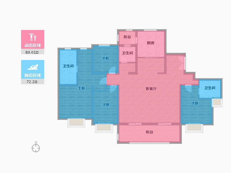 江苏省-苏州市-恒顺·锦润华庭-144.32-户型库-动静分区