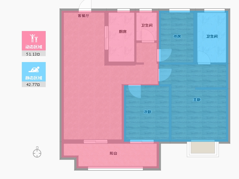 江苏省-苏州市-保利锦庐-83.84-户型库-动静分区