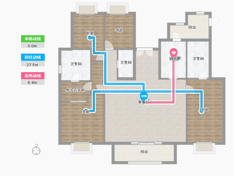 湖北省-武汉市-武汉城建电建汤湖观筑-156.48-户型库-动静线