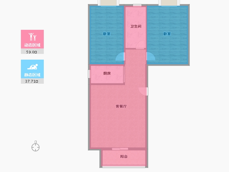 北京-北京市-世界名园-87.80-户型库-动静分区