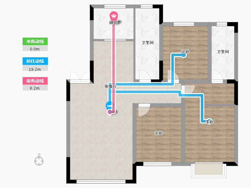 辽宁省-盘锦市-林海景天·林溪苑-101.36-户型库-动静线