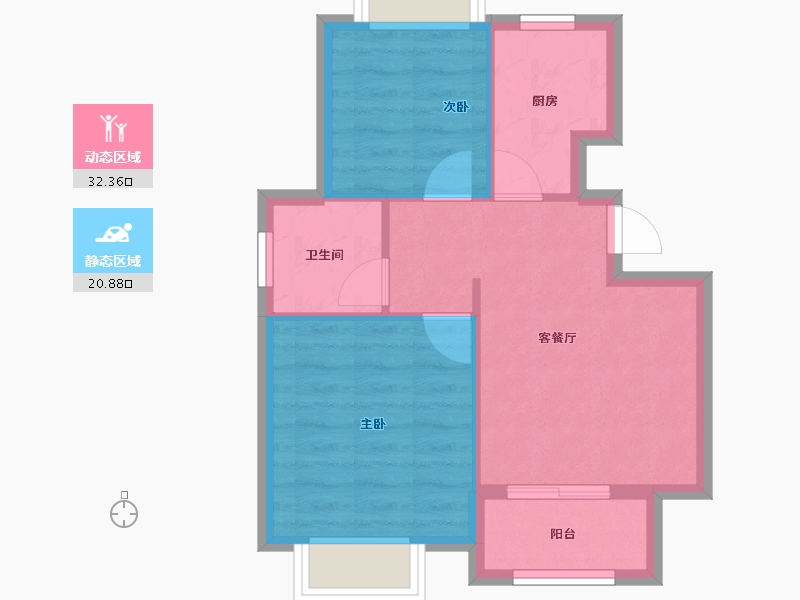 山东省-烟台市-怡海嘉苑-47.58-户型库-动静分区