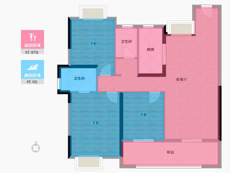 湖北省-武汉市-招商·武汉城建未来中心-100.00-户型库-动静分区