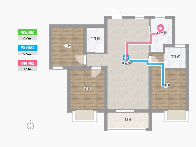 河北省-邢台市-滨河上智家园-69.70-户型库-动静线