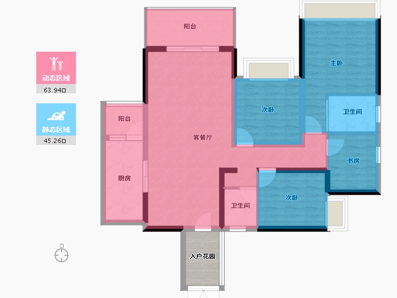 广东省-梅州市-创杰璟苑-101.76-户型库-动静分区