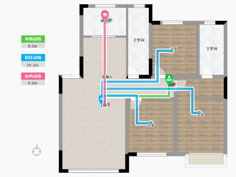 辽宁省-盘锦市-林海景天·林溪苑-107.00-户型库-动静线