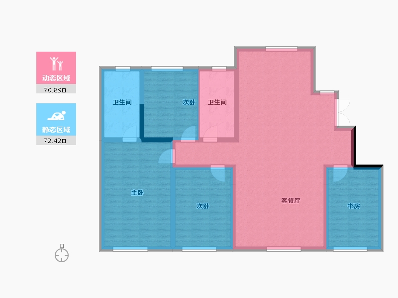 辽宁省-盘锦市-总部生态城·泰郡三期-130.02-户型库-动静分区