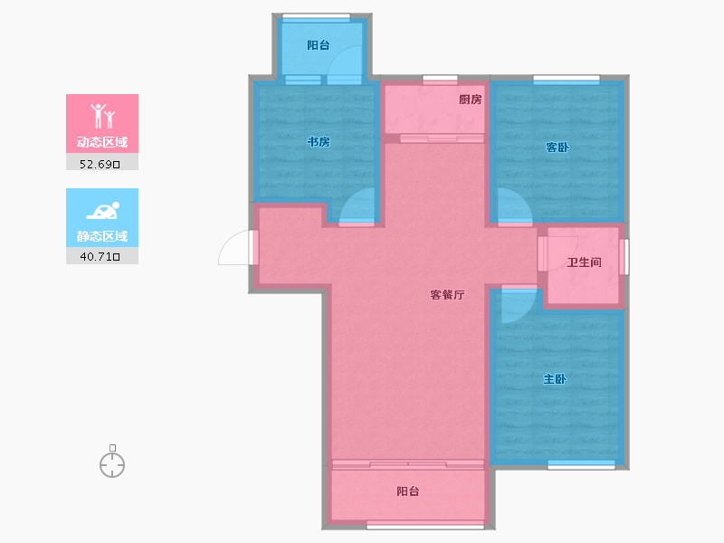 河北省-邢台市-瀚业紫御澜湾-83.20-户型库-动静分区