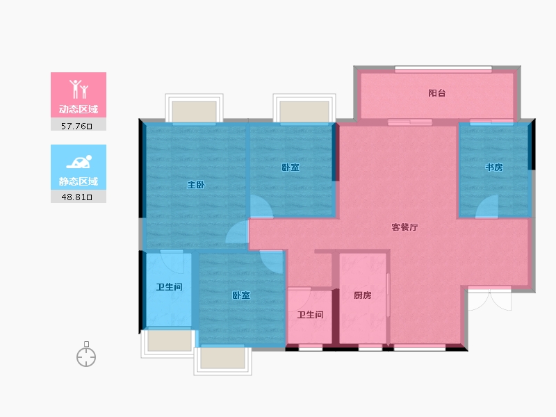 贵州省-黔南布依族苗族自治州-万达时代-101.00-户型库-动静分区