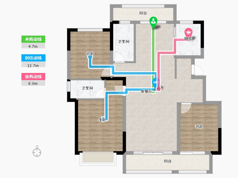 山东省-临沂市-白鹭金岸-104.81-户型库-动静线