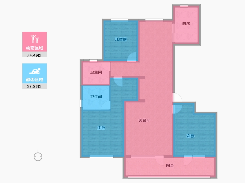 山东省-青岛市-融创澜山壹號-114.40-户型库-动静分区